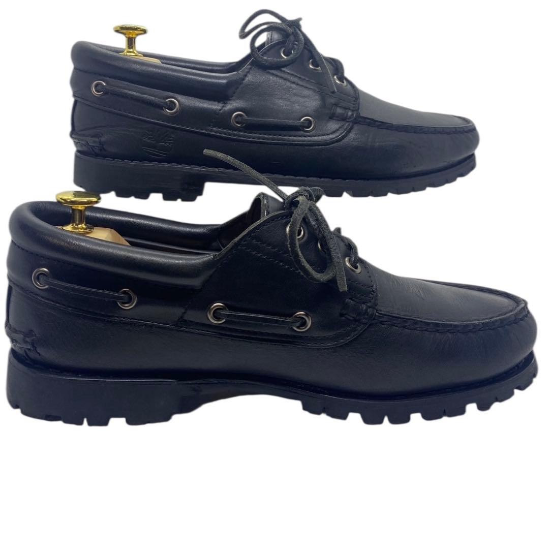 ティンバーランド　26cm デッキシューズ ビブラムソール ブラック 黒 レザー