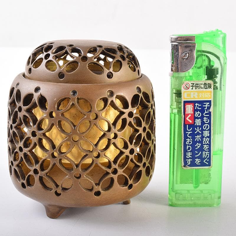 香道具　鋳銅　内金溜　香炉　在銘　M　R7602