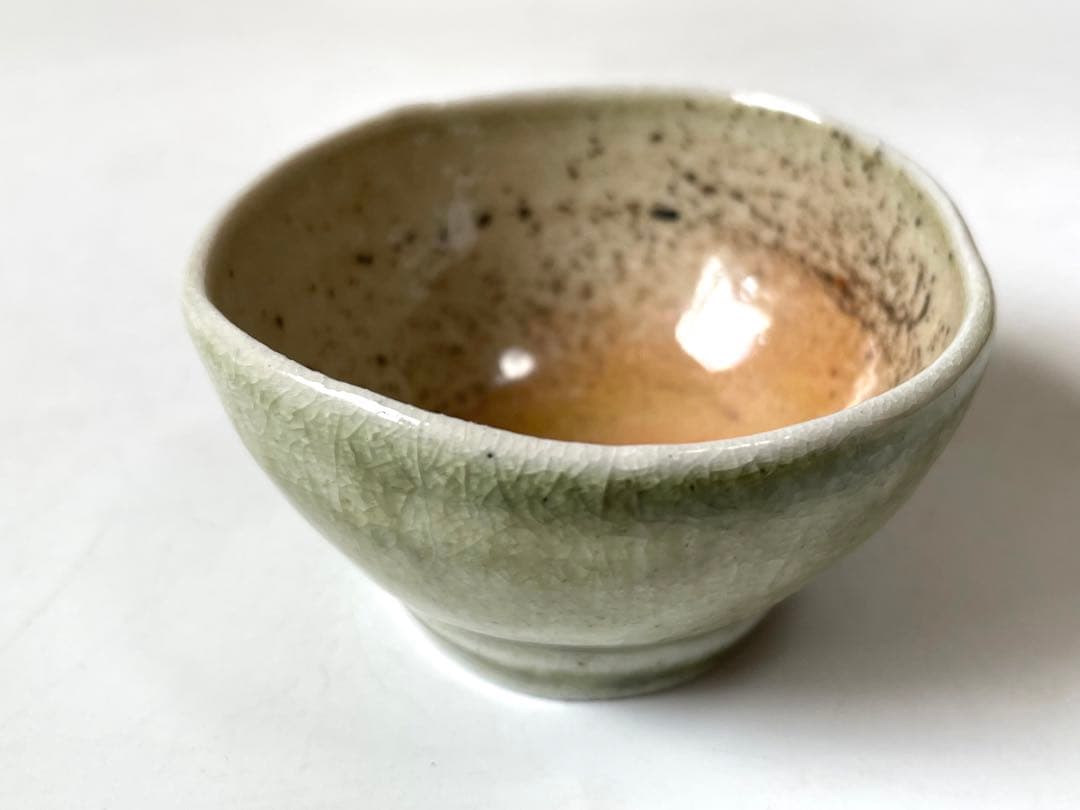 陶芸家　作家物　鯉江良二　ぐい呑　酒器　酒盃　緑釉　共箱