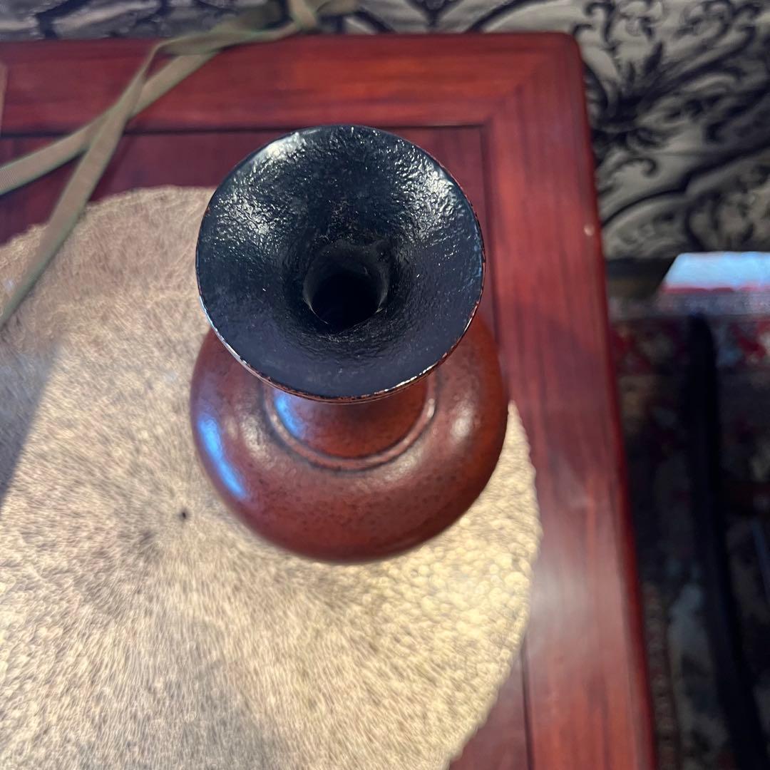 希少　二代目　村瀬治兵衛　花入　根来　日本美術 漆工芸　lacquerware