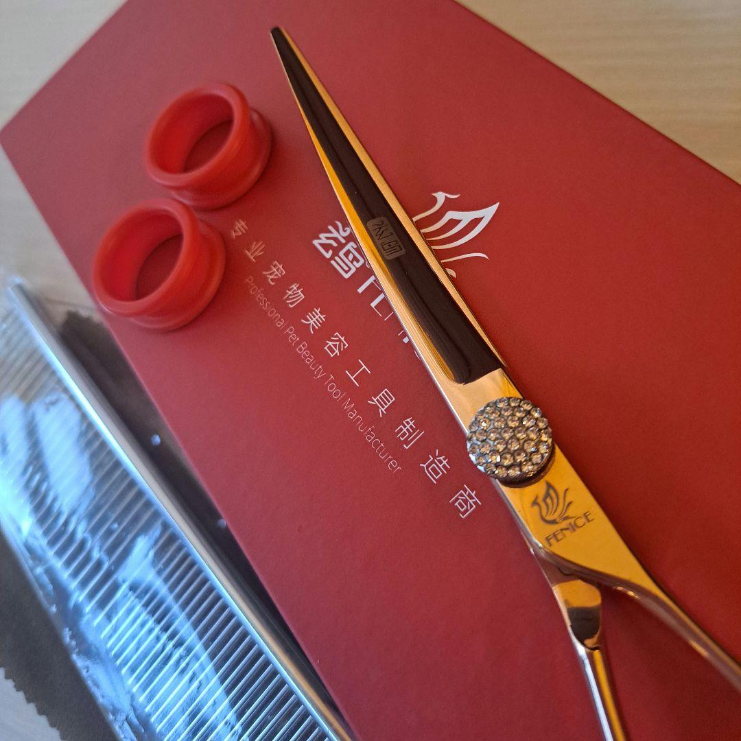 【売約済】新品★フェニーチェ ★カーブシザー ギザ刄★7in トリミングシザー