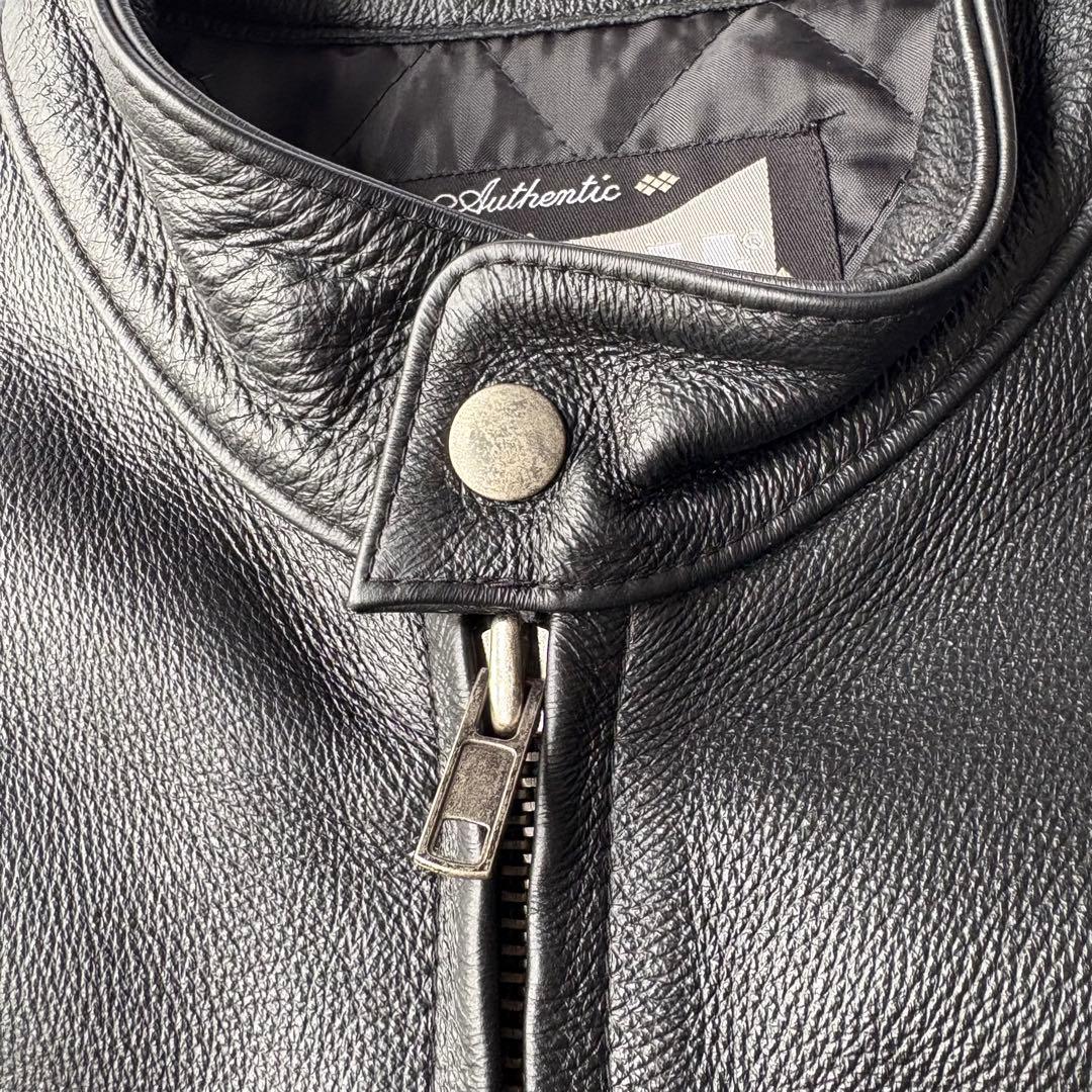 schott ショット USA製 シングルライダース 裏地キルティング ブラック