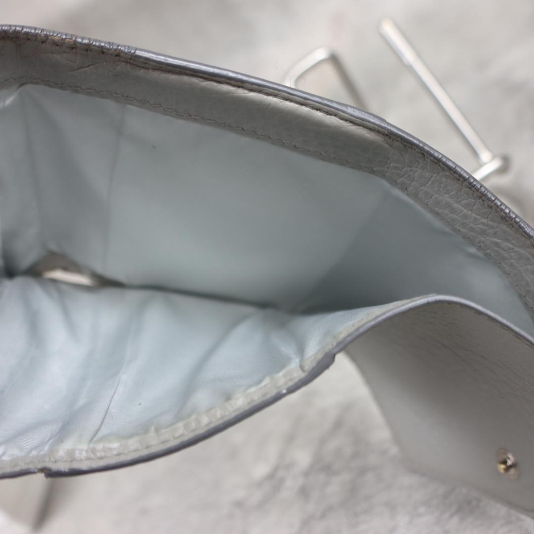 Maison Margiela 三つ折り 財布 レザー グレー ステッチ