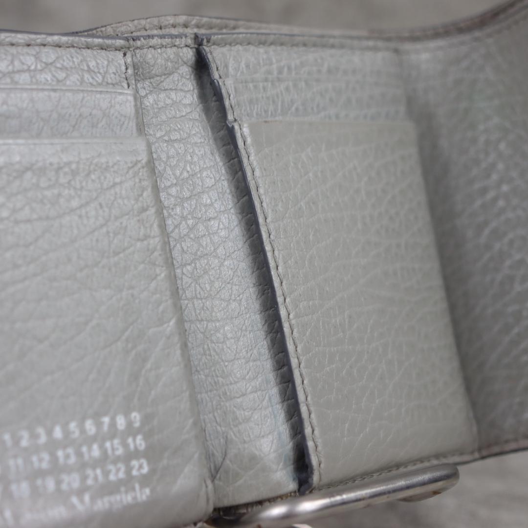 Maison Margiela 三つ折り 財布 レザー グレー ステッチ