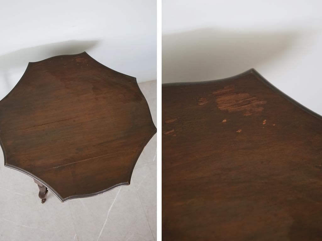 英国アンティーク木製ウィンドウテーブル/オケージョナル/サイド机(89-260)