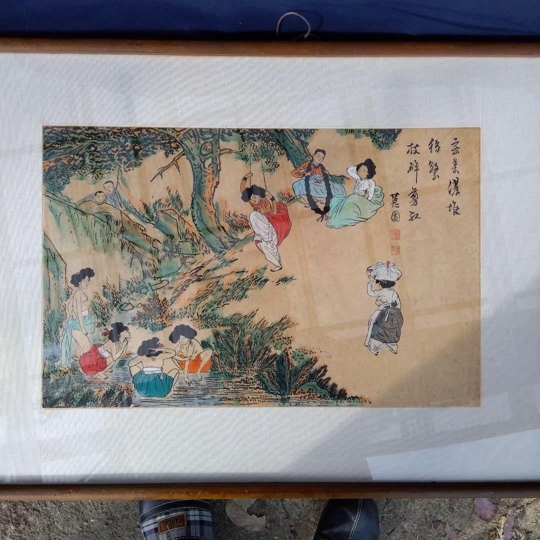 李朝　竜山遊興図