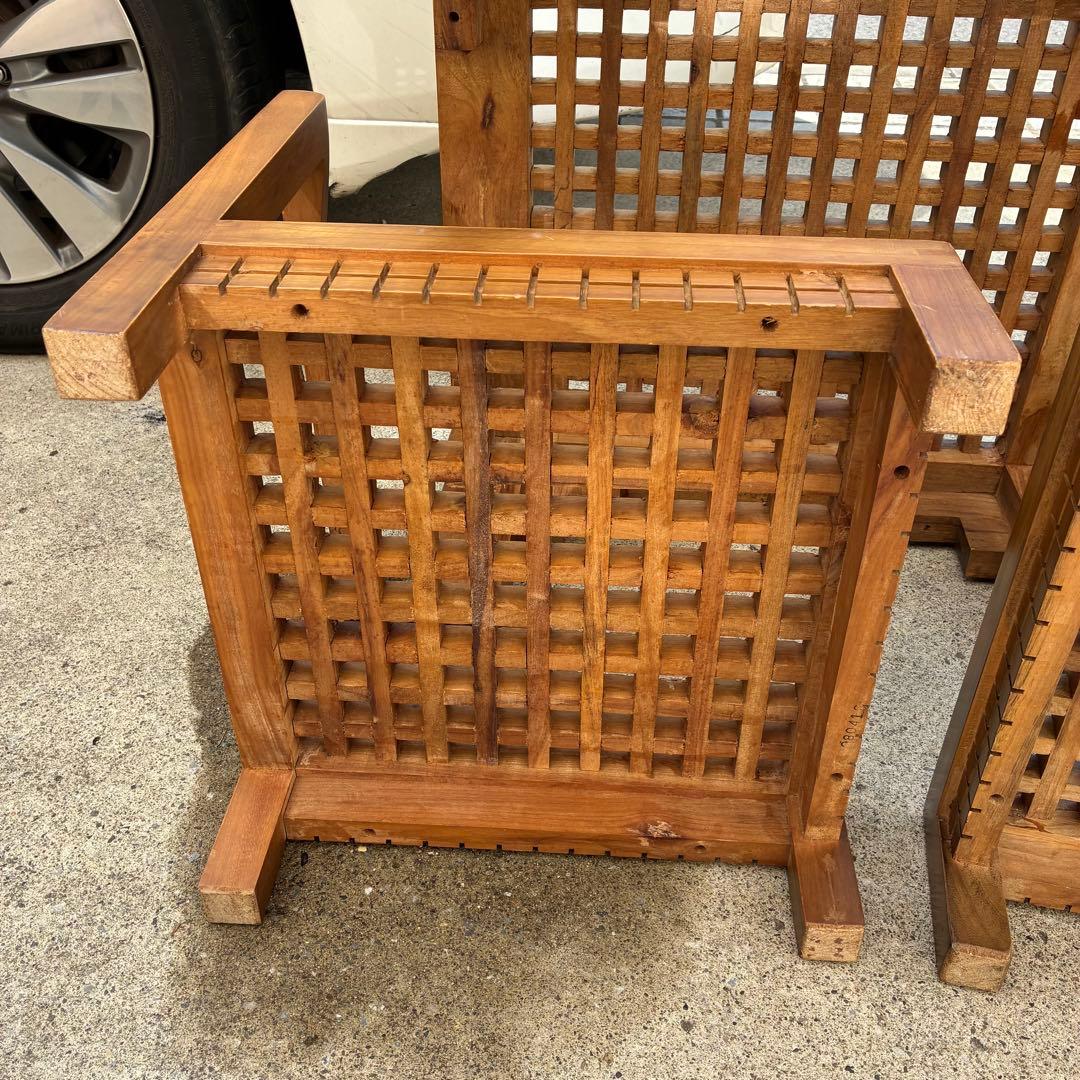 ローテーブル　ローチェア2脚セット　コーヒーテーブル　アンティーク　アジアン