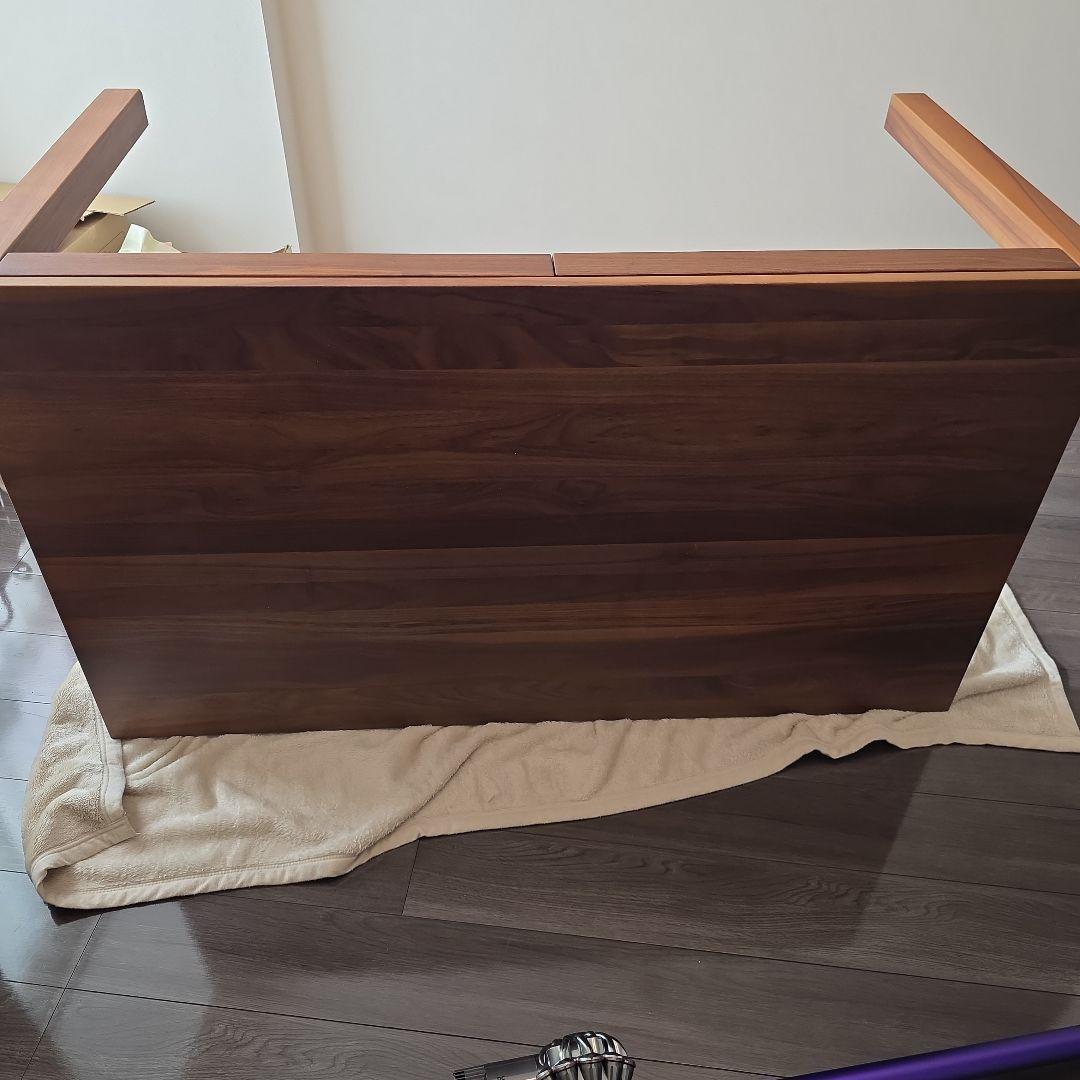 無印良品　木製テーブル (引出付) /ウォールナット材