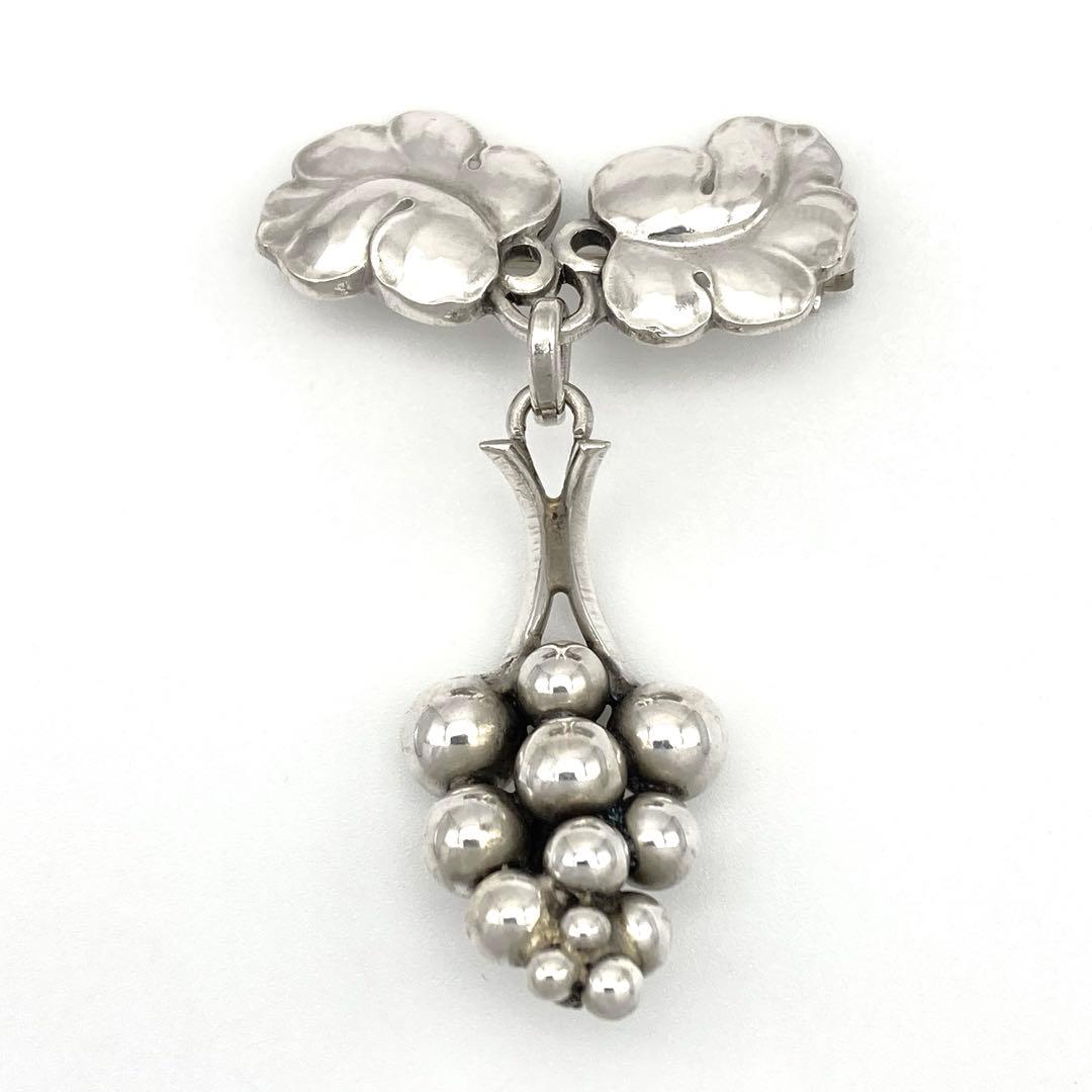 ジョージジェンセン 217A ムーンライトグレープ ブローチ SV925 ぶどう