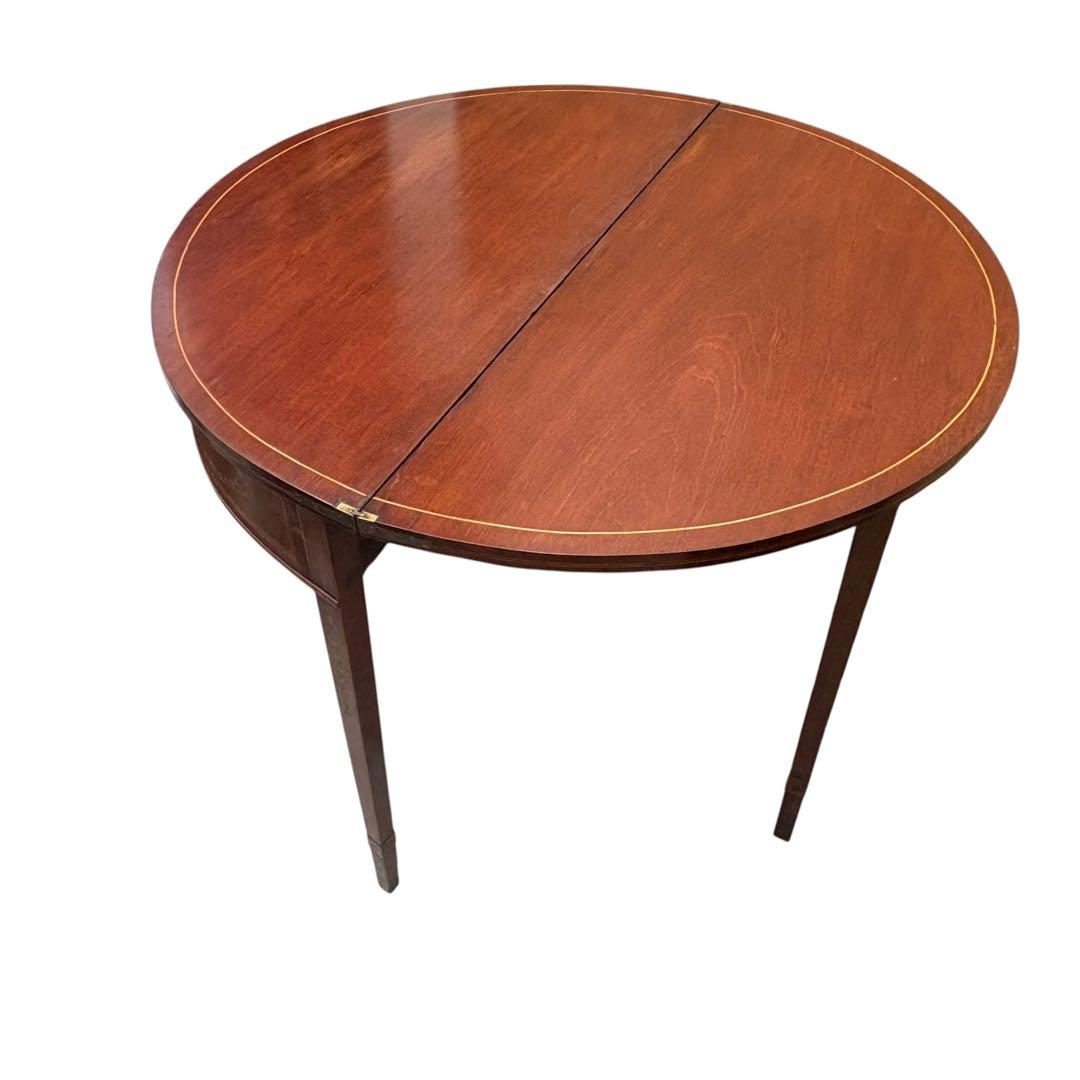 象嵌 ゲートレッグ コンソールテーブル 半円 折りたたみ 円形 アンティーク