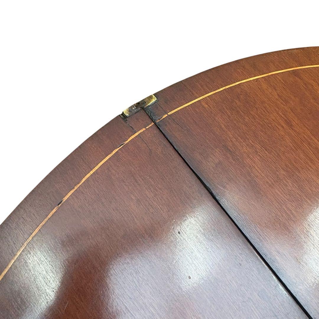 象嵌 ゲートレッグ コンソールテーブル 半円 折りたたみ 円形 アンティーク