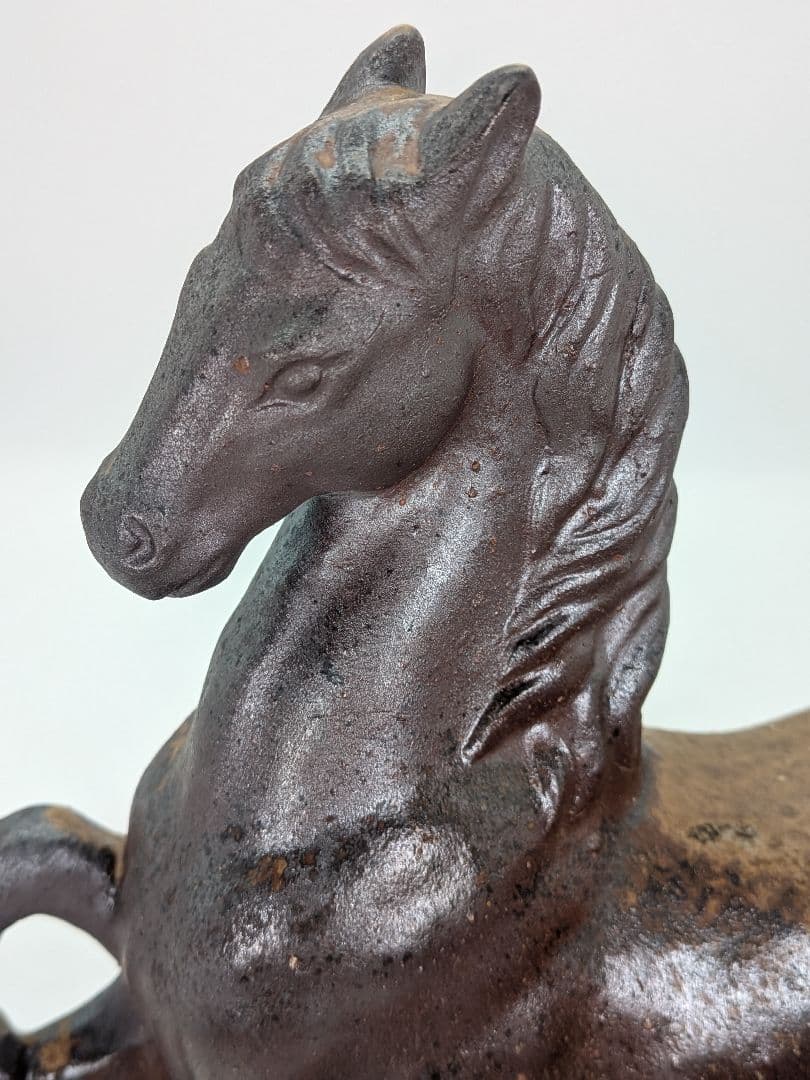 山麓窯 中村朝男 備前焼 午置物 共箱共布栞 干支置物 午年 馬 ウマ 在銘