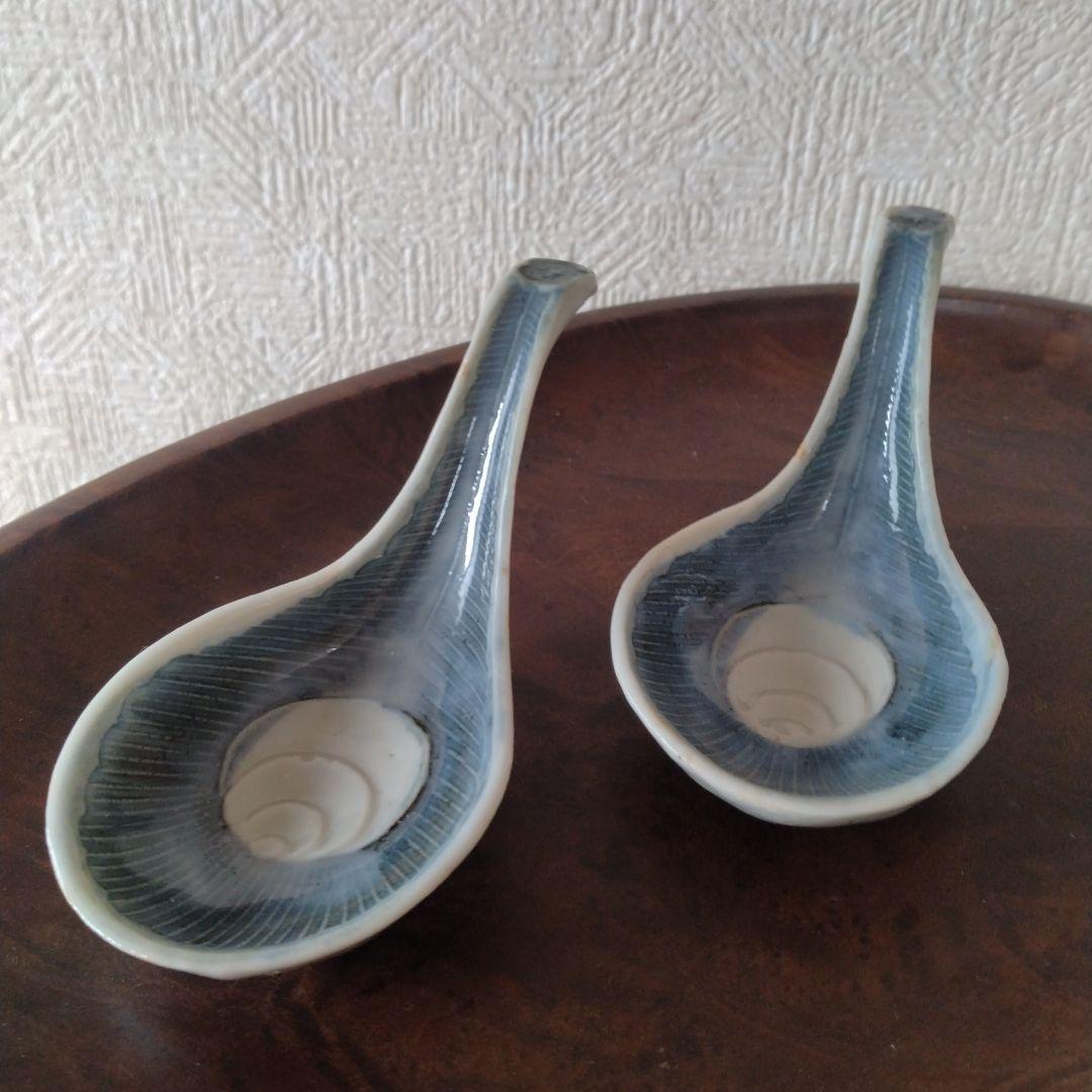 中国古玩青花古染付薄瑠璃宝珠文蓮華二客