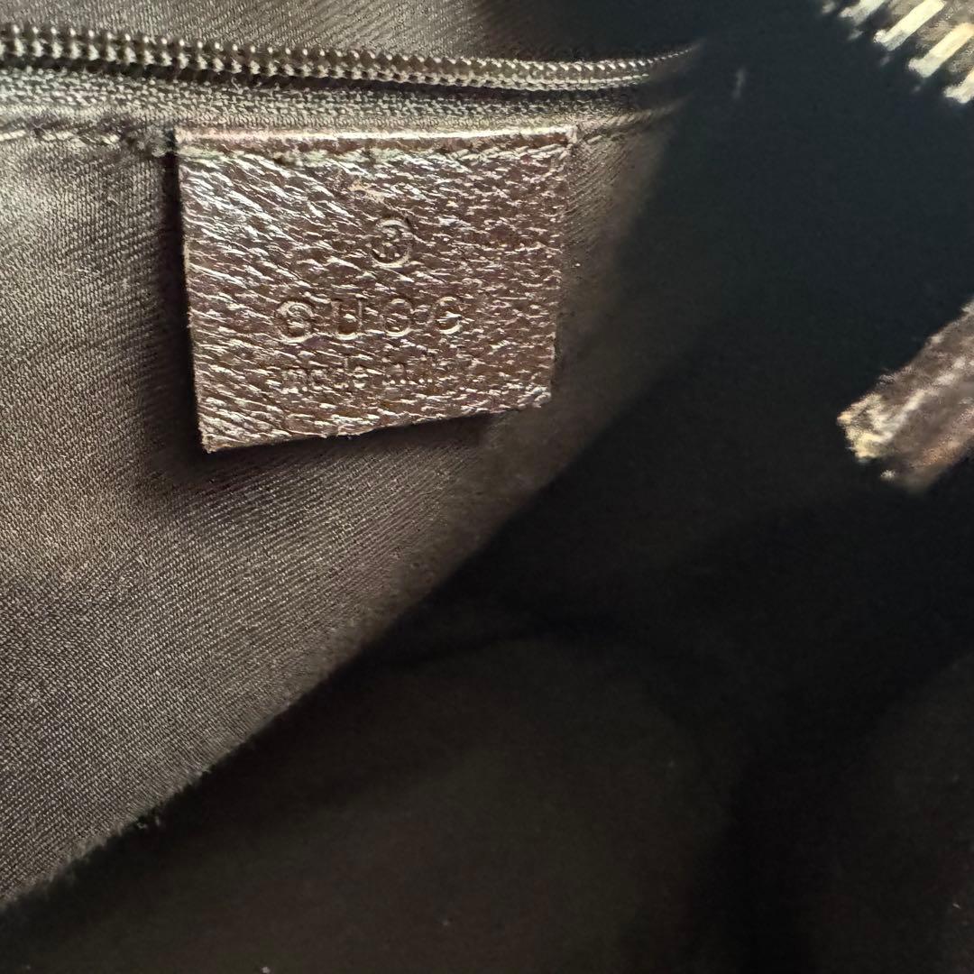 希少 グッチ ワンショルダーバッグ ハンドバッグ GGキャンバス レザー