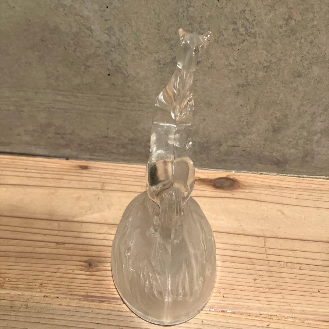 美品 ヴィンテージ ガラス 馬　りんご 置物 オブジェ ずっしり　クリスタル