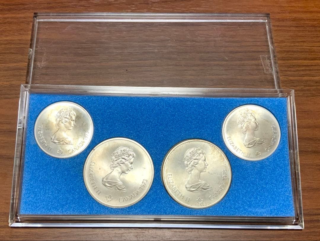 1976年モントリオールオリンピックの銀製記念硬貨4枚セット コレクション用