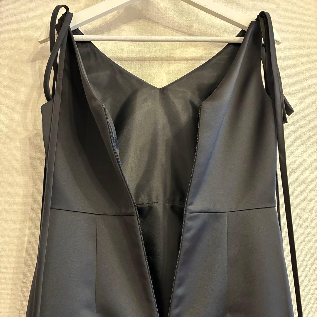 kaene サテンリボンドレス ブラックドレス 二次会ドレス