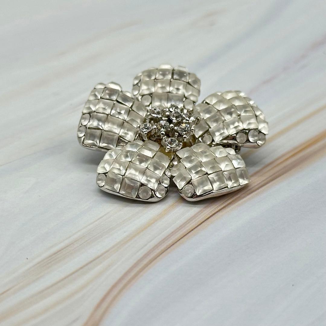 FOXEY FLEUR ブローチ フラワー ラインストーン ジルコニア