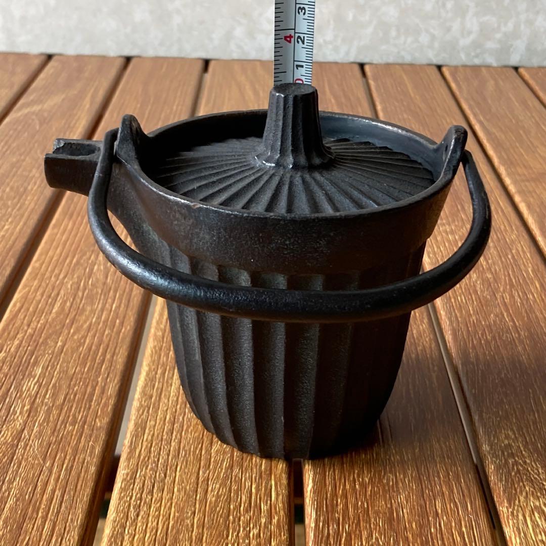 昭和レトロ 南部鉄器 鉄製 鋳鉄 鋳物 蛇ノ目 鉄瓶 急須 茶注ぎ ホーロー加工