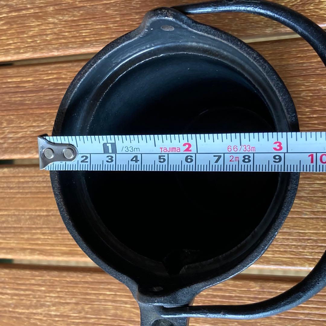 昭和レトロ 南部鉄器 鉄製 鋳鉄 鋳物 蛇ノ目 鉄瓶 急須 茶注ぎ ホーロー加工