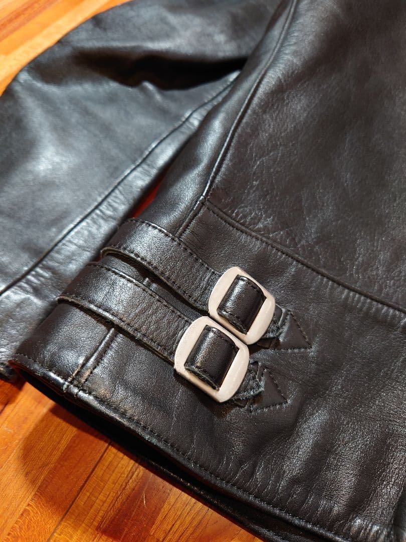 ROTAR ダブルレザーライダースジャケット ブラック M ローター ロンジャン