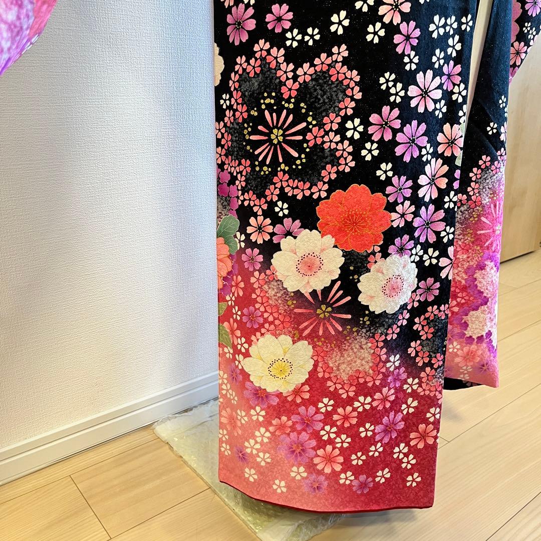振袖セット　黒　ピンク　sMH2410154