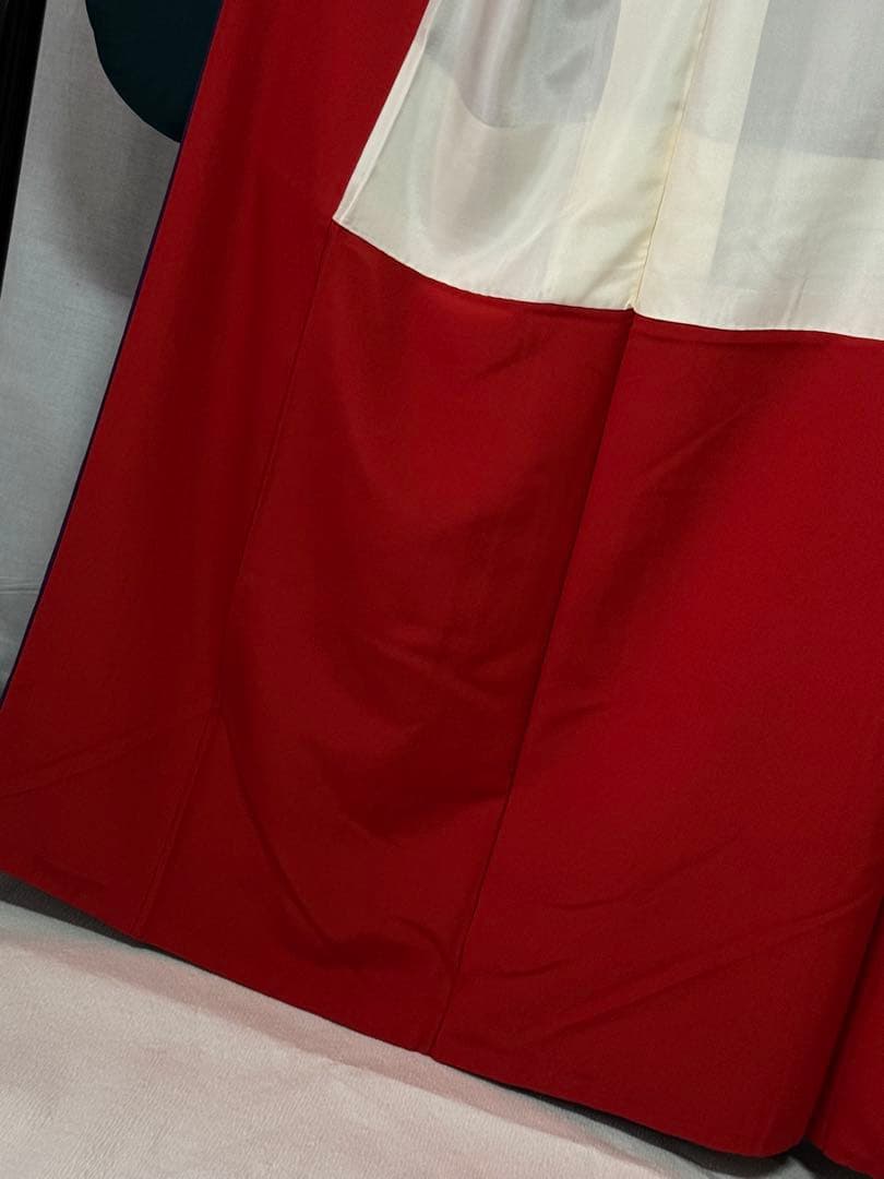 [美品] ヴィンテージ　本振袖　正絹　紫　緑　高身長　成人式　結婚式　礼装