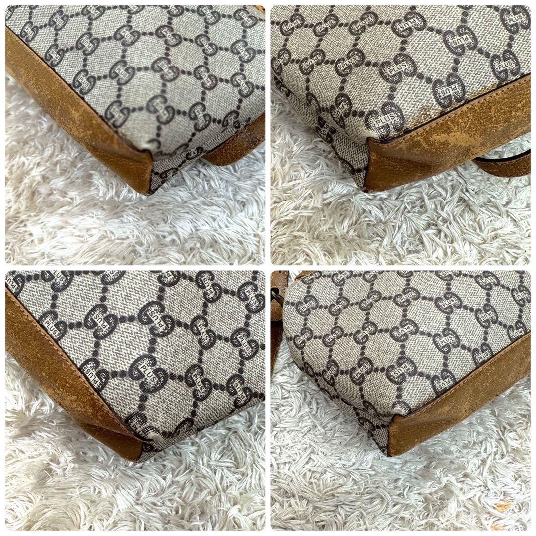 【美品】GUCCIプラス ショルダーバッグ がま口 ベージュ スプリーム GG柄
