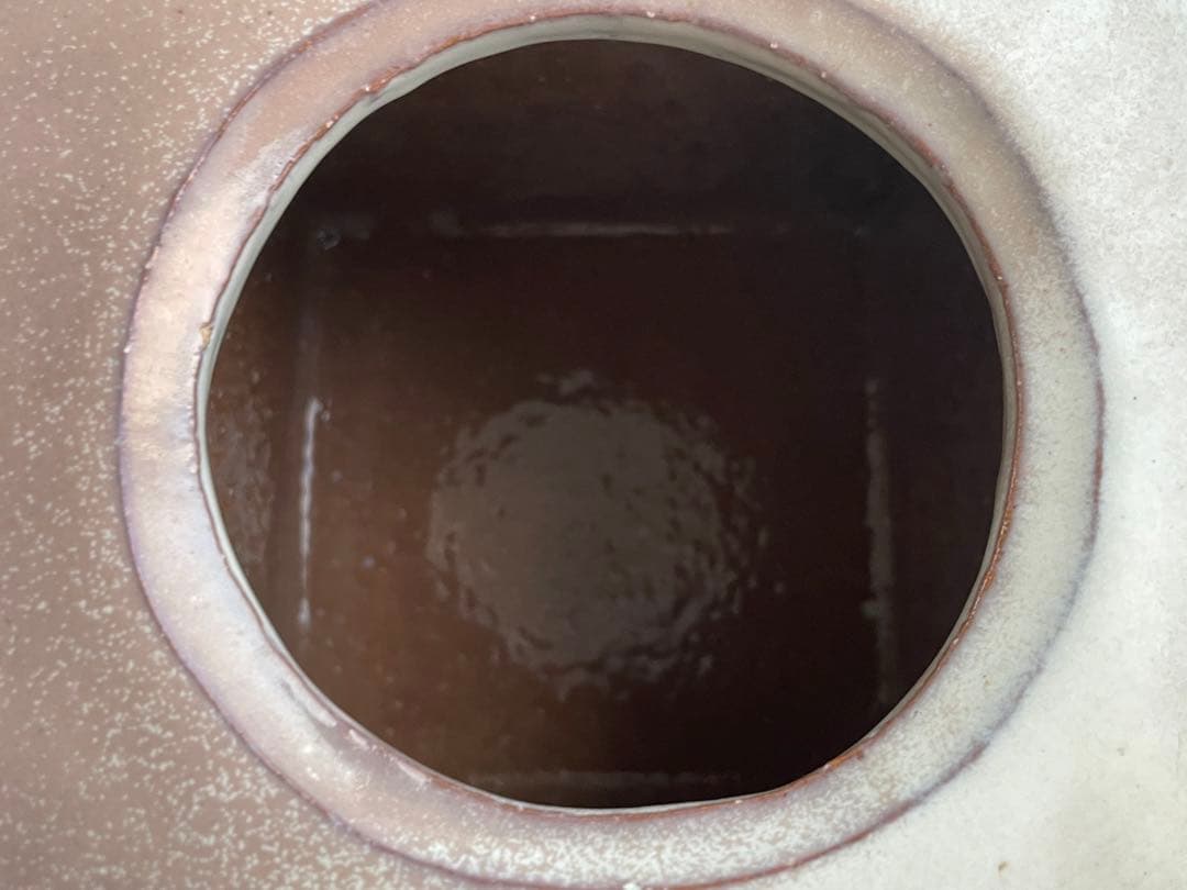 陶芸家　三輪栄造　萩　水指　茶道具　萩焼水指　　共蓋　父　十一代　三輪休雪