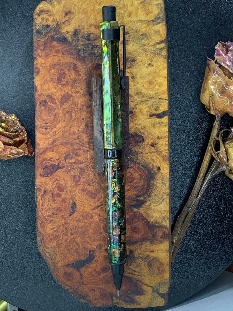 すみれ螺鈿オレンズネロ0.5mm、アワビ三色、メキシコ貝