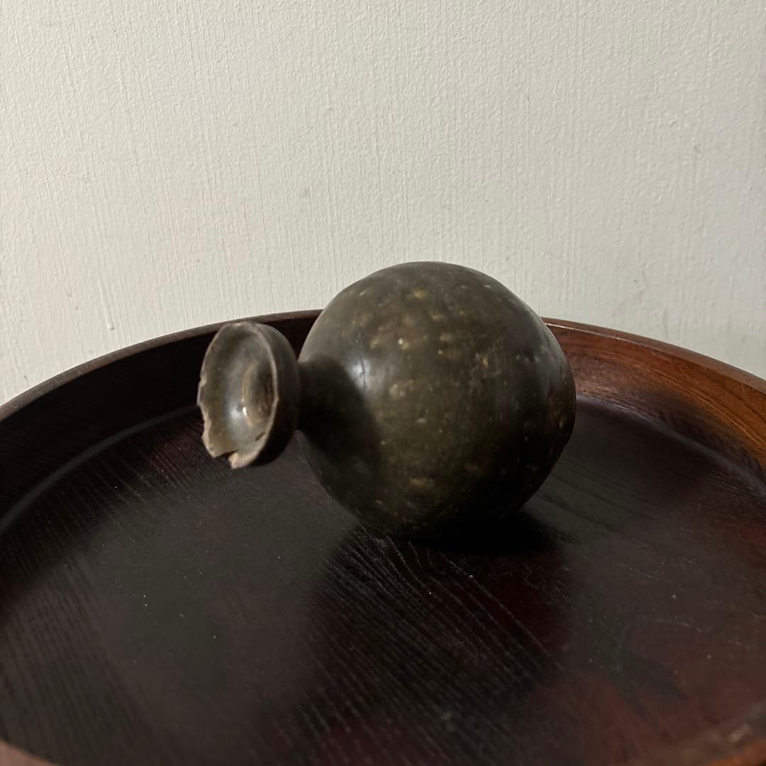 高麗〜李朝徳利　古道具　花入　飴釉　茶道具　アンティーク　骨董品　酒器　一輪挿し