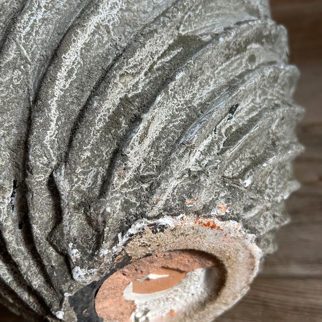 フランスアンティーク 花器 鉢植え 大型ストーンポット 螺旋模様　高さ47.5