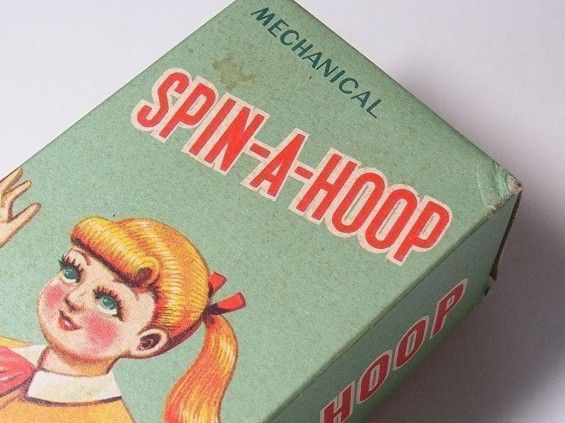 【美品】フラフープガール 1950年代 箱付き ゼンマイ ブリキ (検)ソフビ