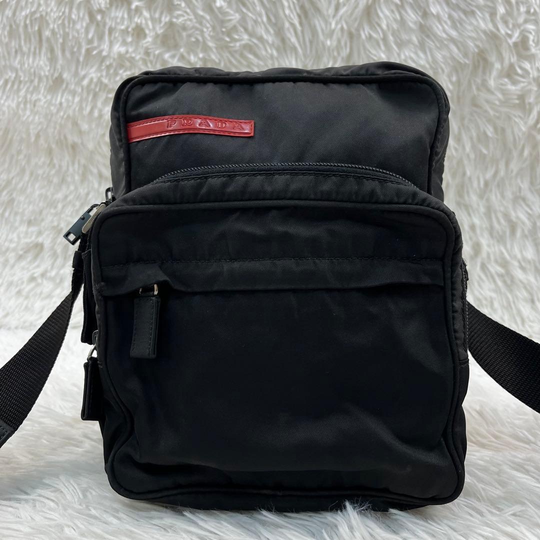 プラダスポーツ ショルダーバッグ 斜め掛け 黒