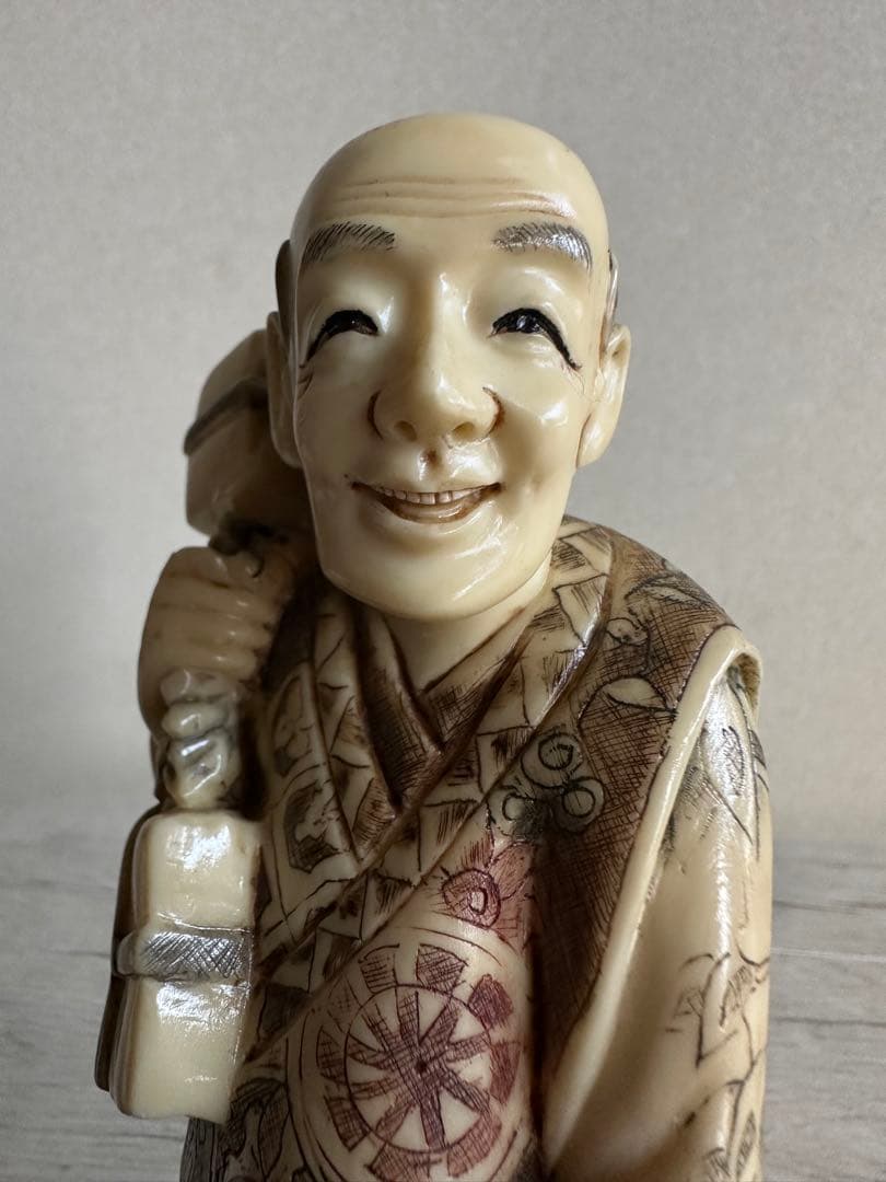 昭和レトロ 和風置物 細密彫刻 樹脂製 骨董品 アンティーク