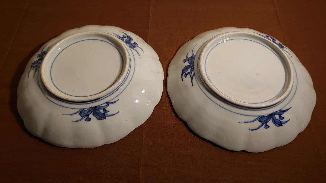 大聖寺伊万里　古伊万里　伊万里　色絵　金襴手　中皿　菓子皿　蔵出し　江戸期　２客