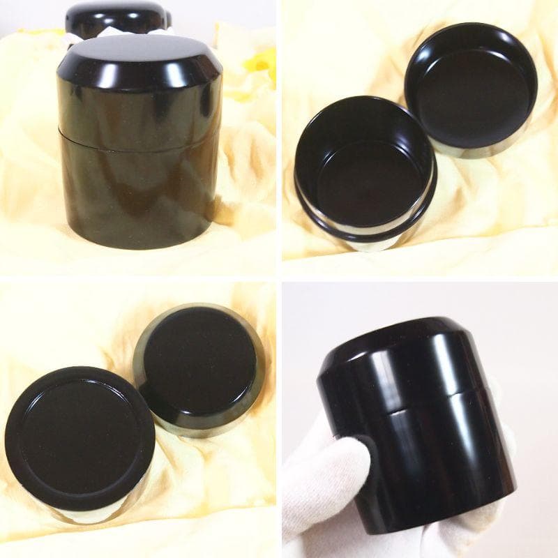 【美品】仙叟好 十二茶器 塗師:坂田峰俊 真塗 棗/薄茶器/茶入 裏千家 茶道具