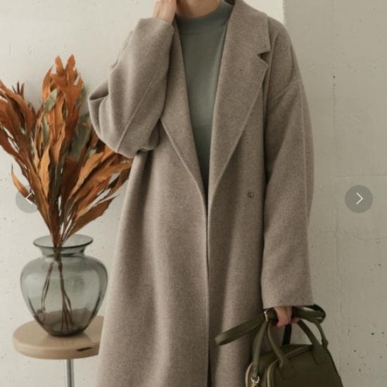 アーバンリサーチドアーズ ウールロングチェスターコート　ベージュ　グレージュ