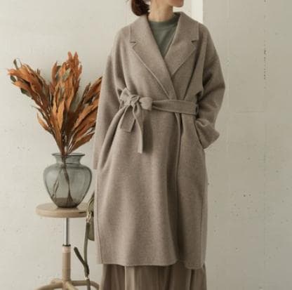 アーバンリサーチドアーズ ウールロングチェスターコート　ベージュ　グレージュ