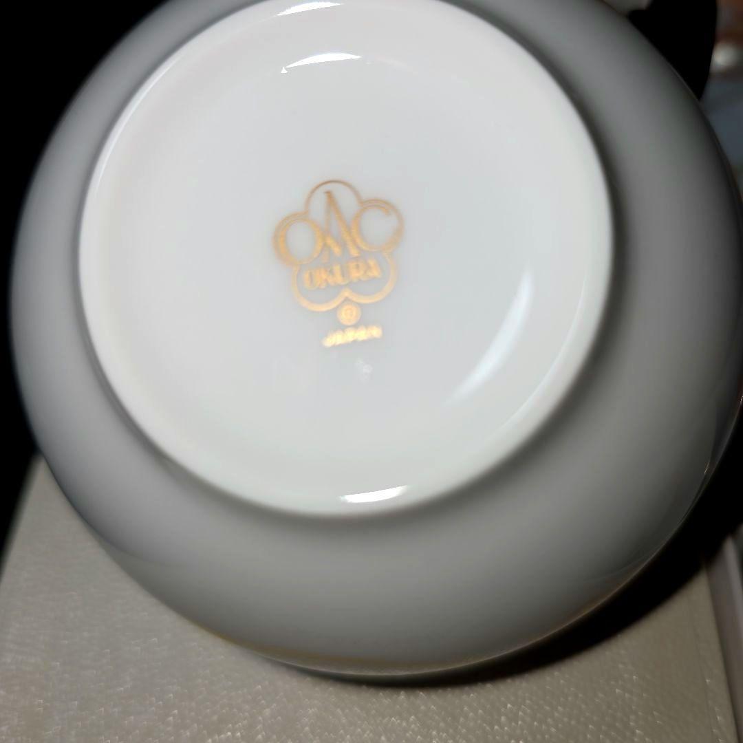 ふじむらさき 大倉陶園　花毬　湯呑揃　5客