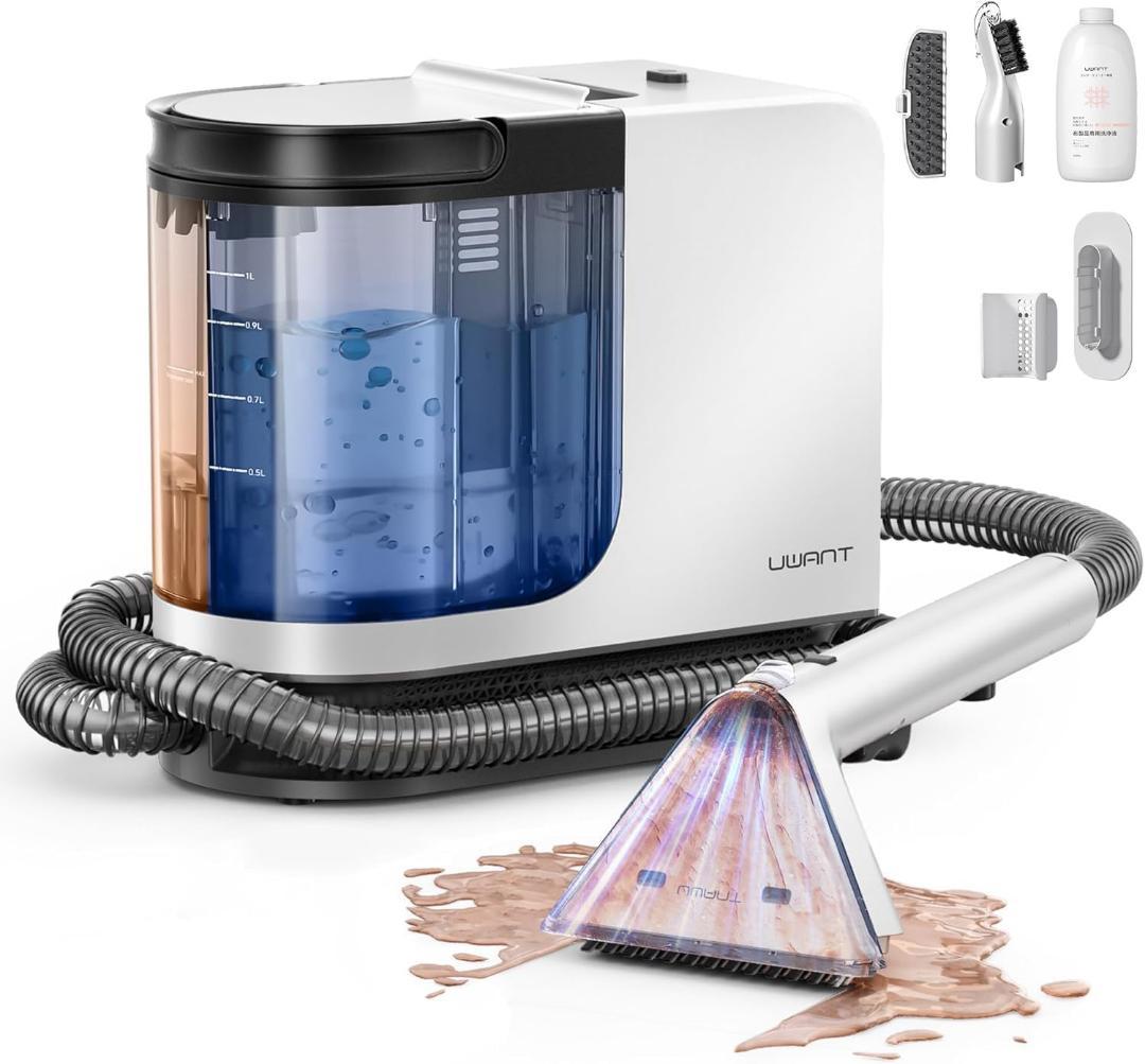 布洗浄機 12KPa 強力吸引力 2-in-1 大容量水タンク 電動洗浄機