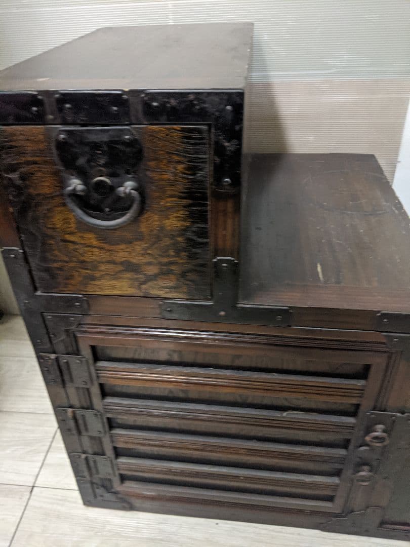 時代物　階段箪笥　和箪笥　両開き　　箪笥