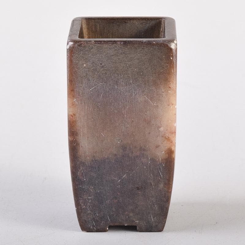 中国　玉石寿山石彫刻　小さな植木鉢　盆栽鉢　V　8759E