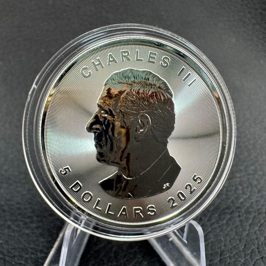 世界100枚 メイプルリーフ 銀貨 カラー ステンドグラスバタフライ