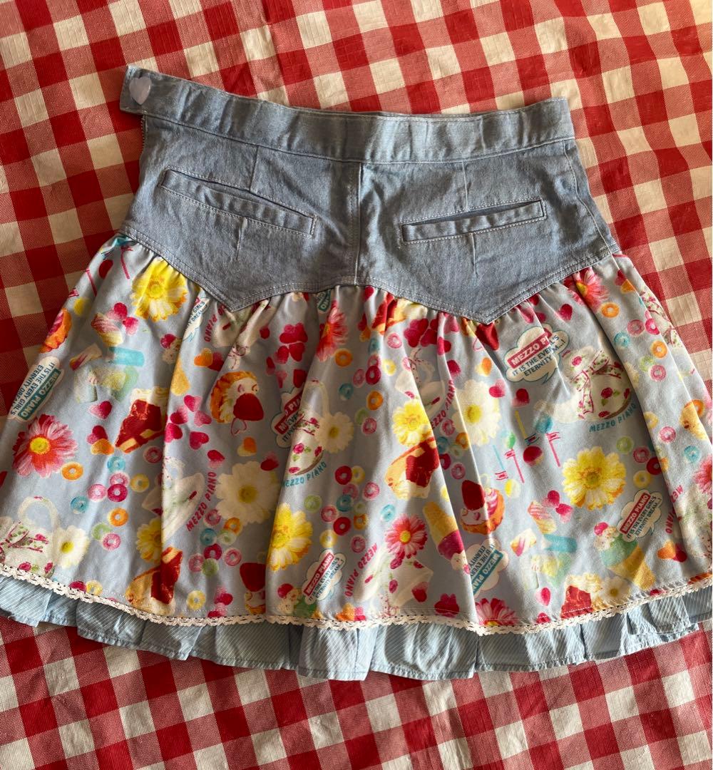 メゾピアノ❗️160㎝スカート❗️スイーツ柄❗️