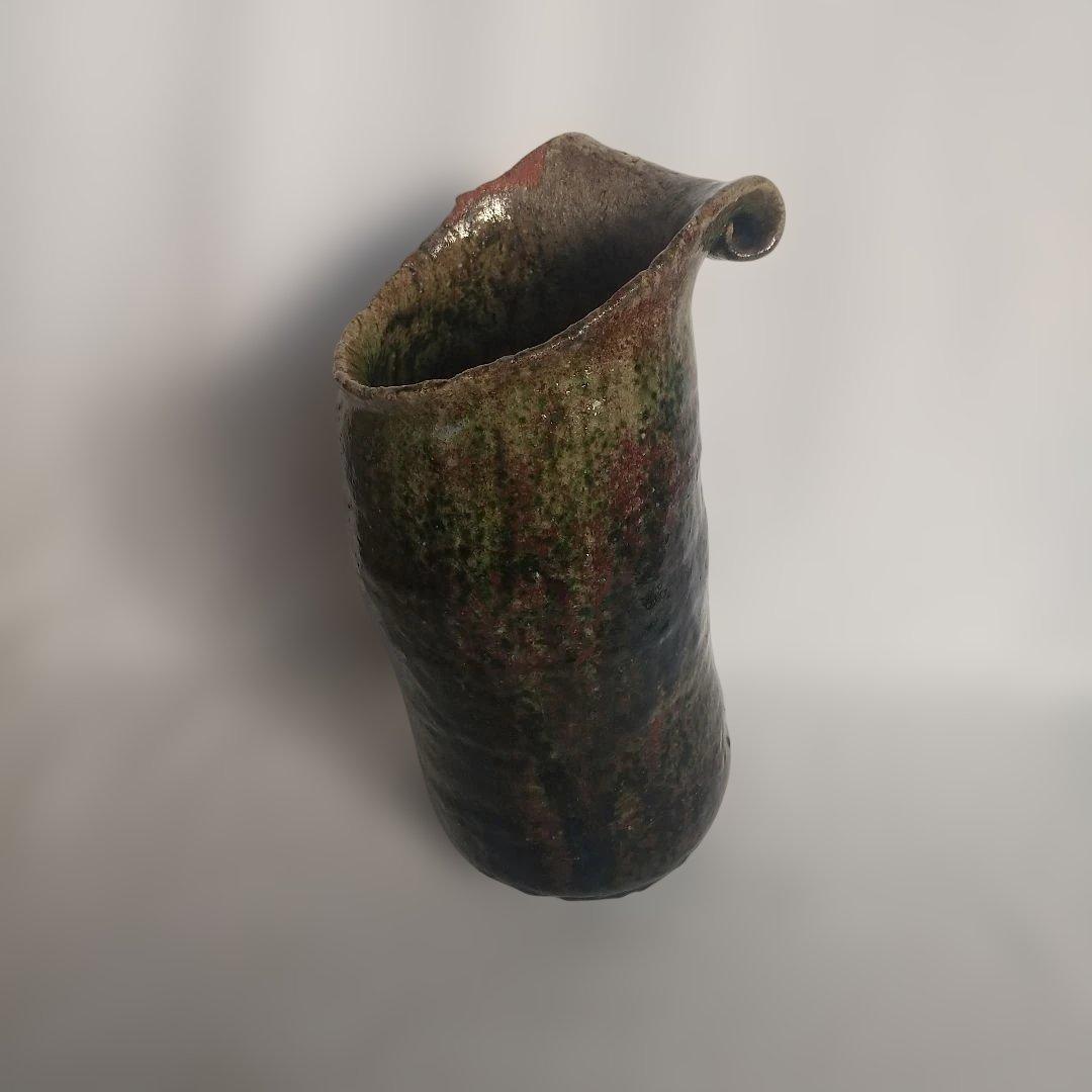 益子焼　長倉翠子　精　高さ約28センチ　長期保管品