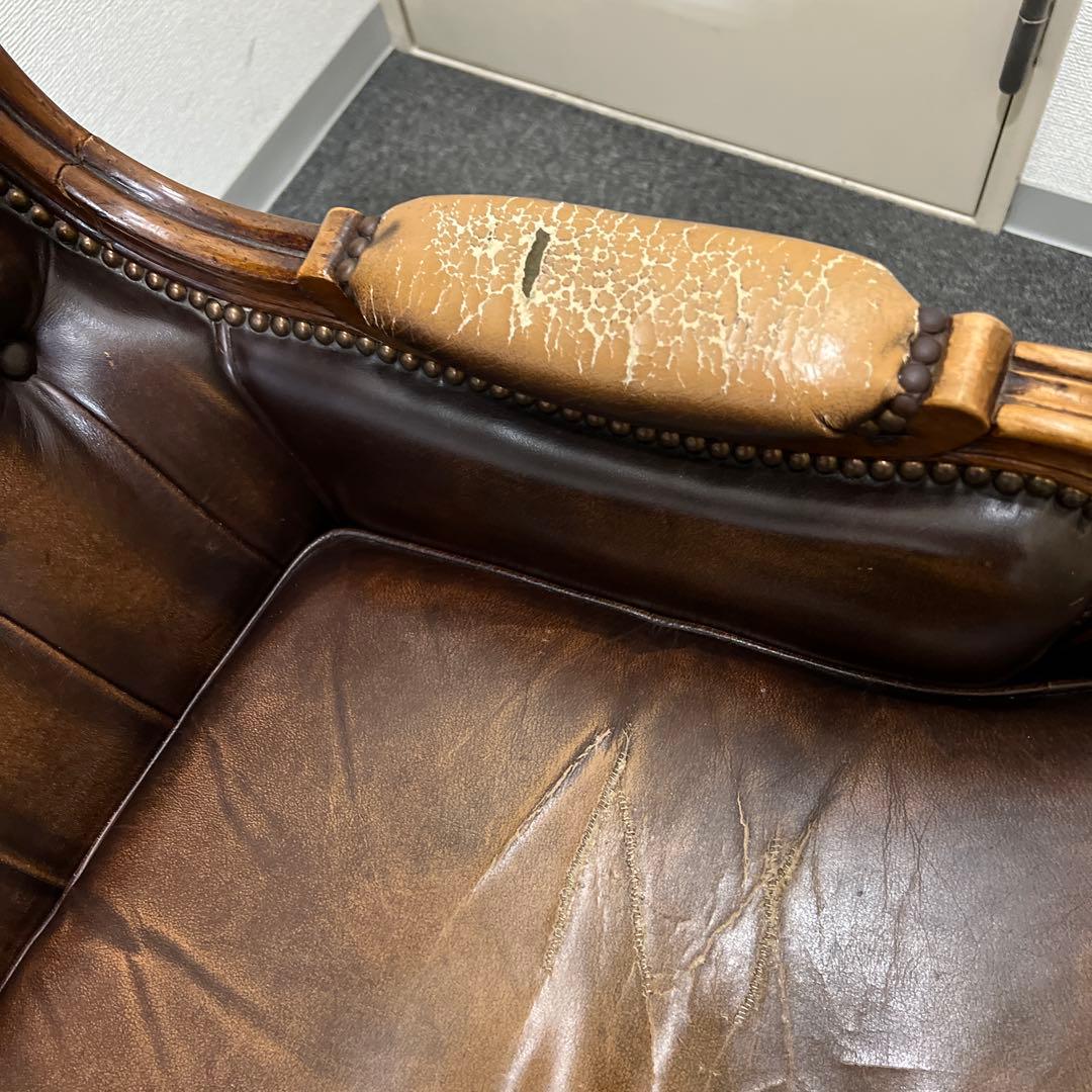 アンティーク調 チェスターフィールド ヴィンテージ ヴィクトリアン 彫刻 猫脚