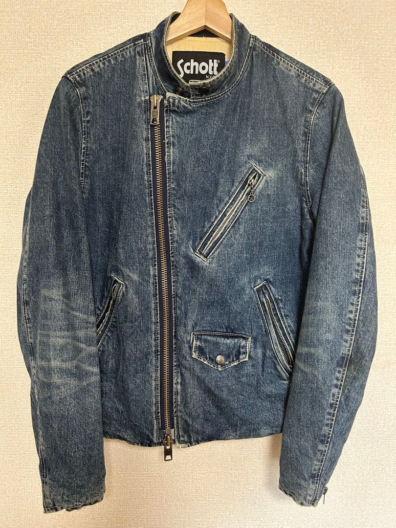 Schott デニム ライダースジャケット　【M】