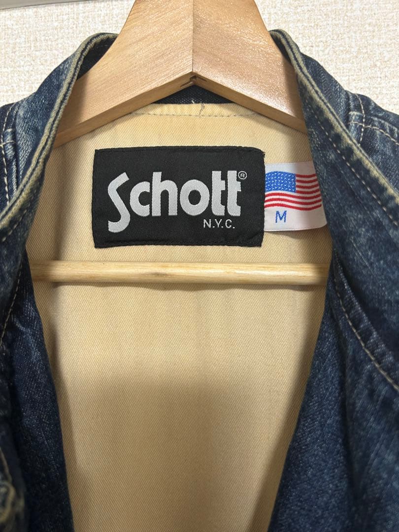 Schott デニム ライダースジャケット　【M】