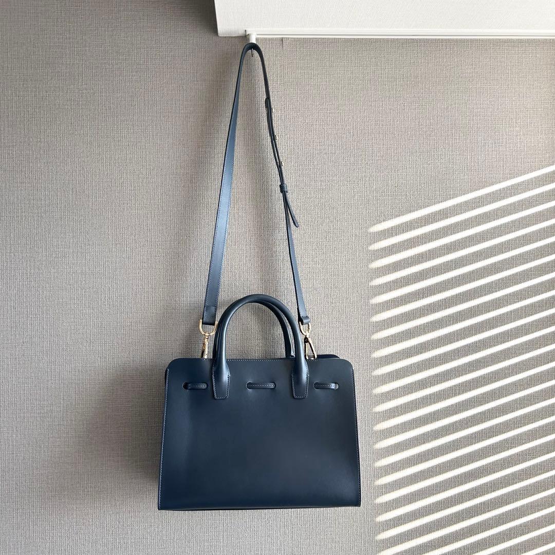 MANSUR GAVIRELマンサーガブリエル★2wayバッグ　リボン　ネイビー